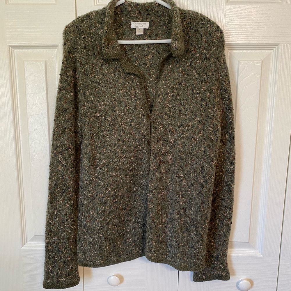 Christopher & Banks V-neck button up sweater